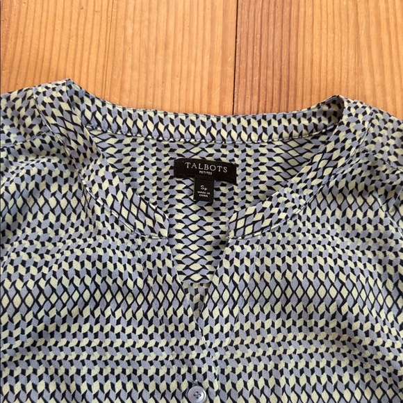 Talbots Petites Small button up patterned blouse - Picture 4 of 8